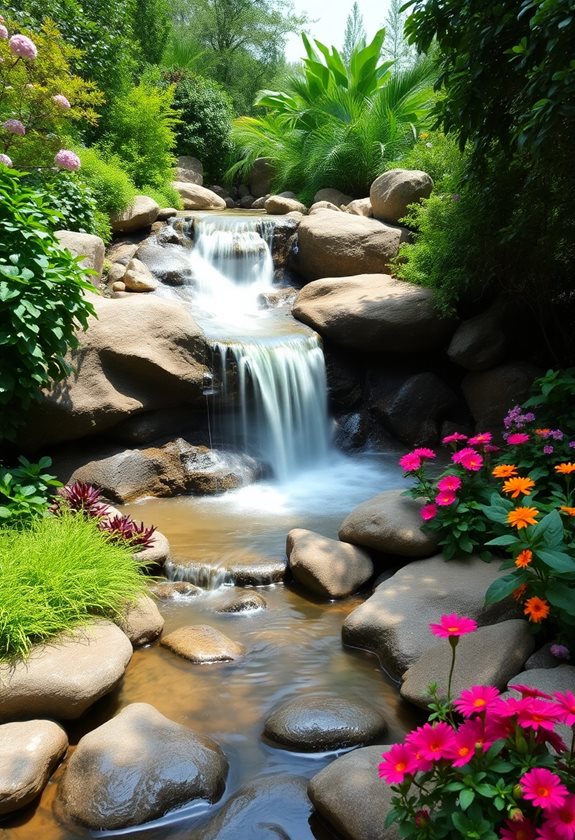 serene garden waterfall creation