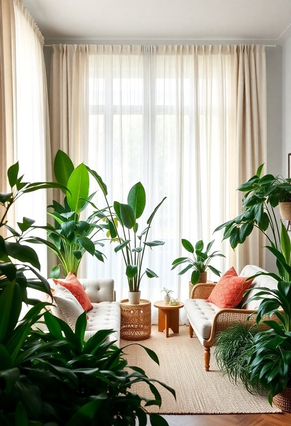 serene indoor plant oasis