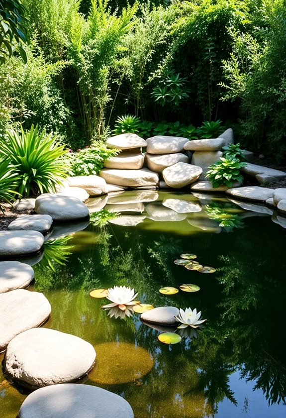 serene reflecting pool oasis
