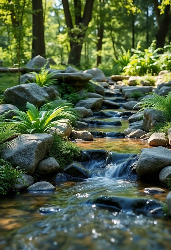 serene stream garden design