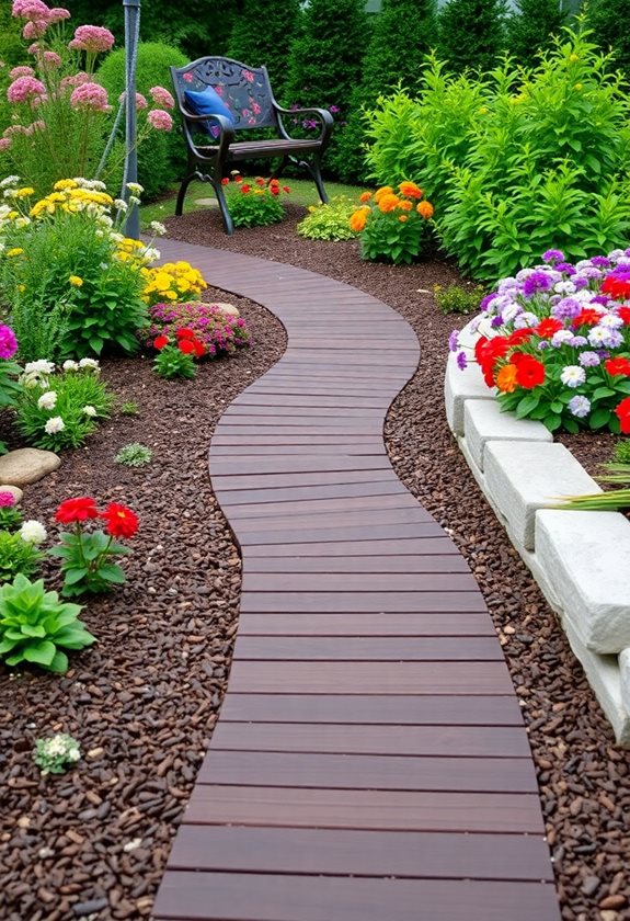 simple mulch walkway setup