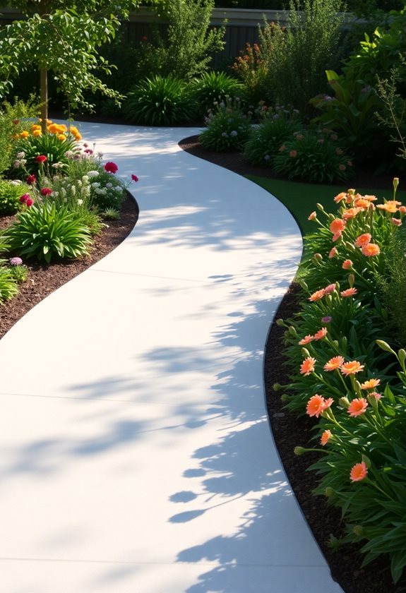 sleek concrete garden pathways