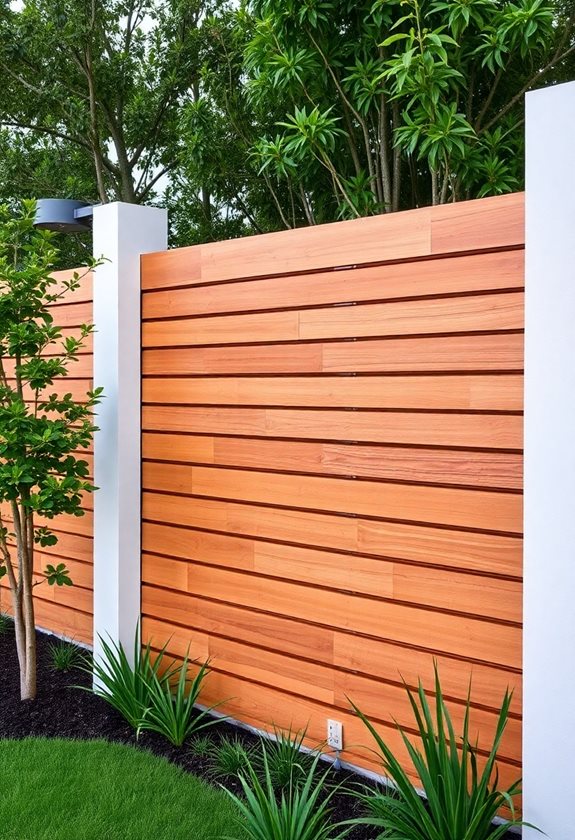 sleek modern garden fencing