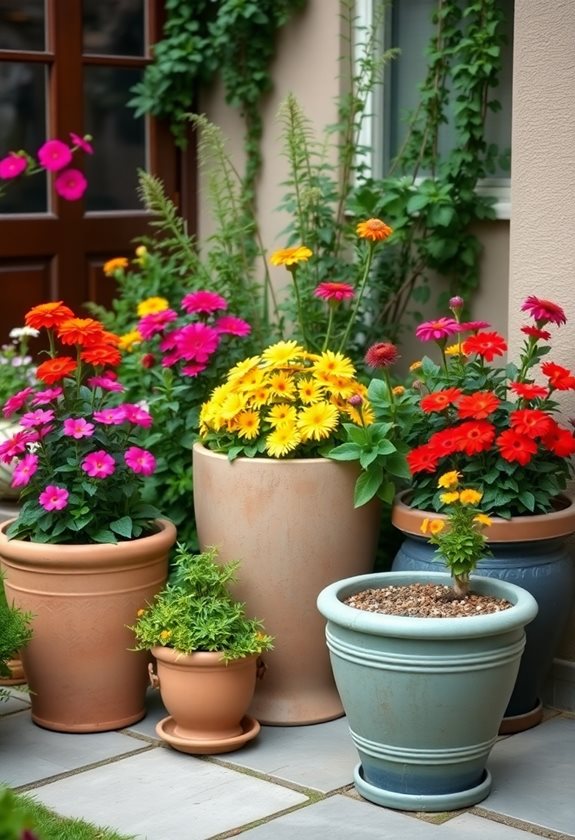 small garden outdoor containers