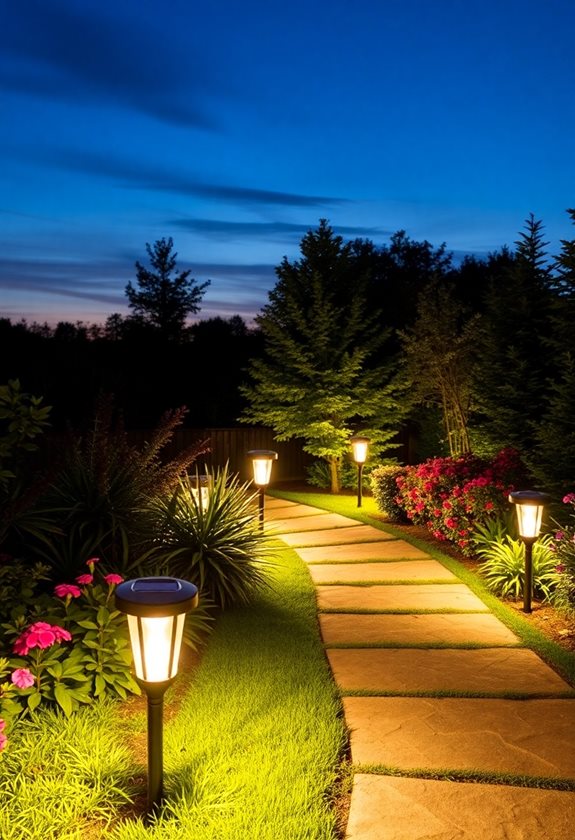 solar powered garden path lights