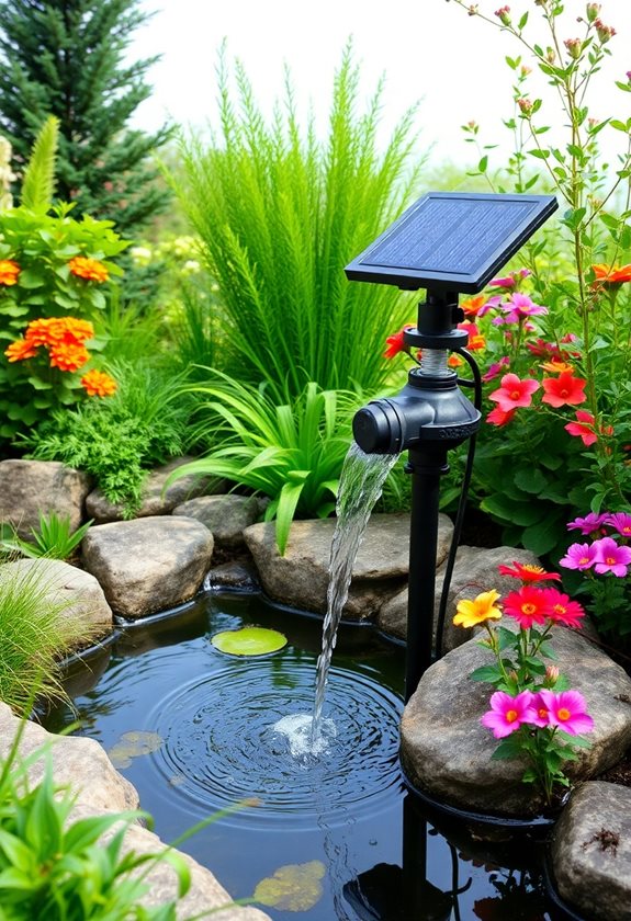 solar powered garden water feature
