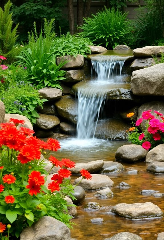 soothing garden waterfall oasis