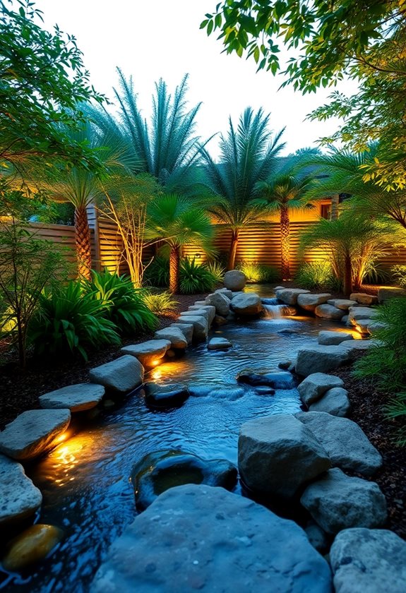 sound lighting serene garden