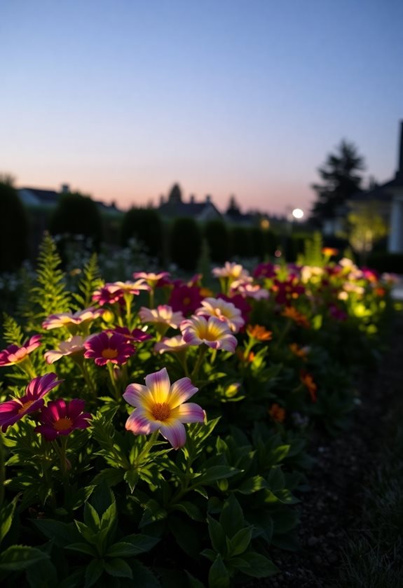 spotlighting enhances garden beauty