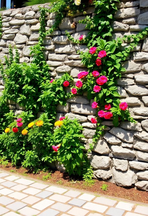 stone walls enhance gardens
