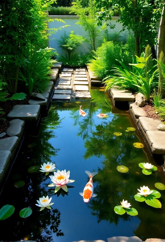 stunning raised koi pond