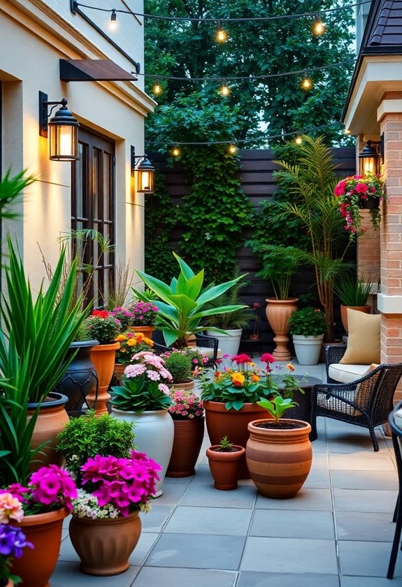stylish patio container gardening