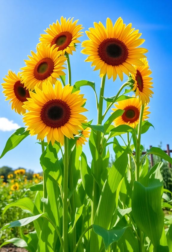 sunflowers enhance corn growth