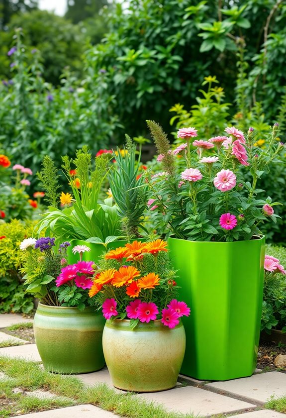 sustainable gardening with planters