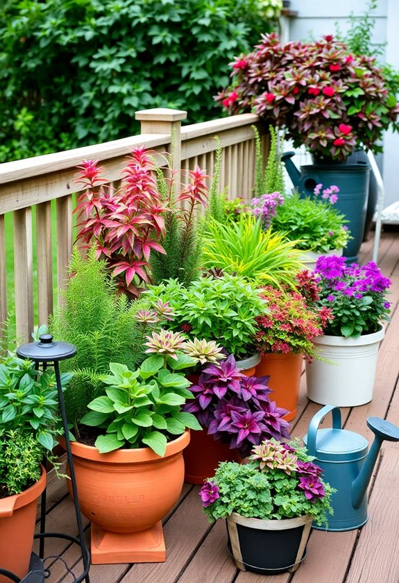 thriving container garden maintenance