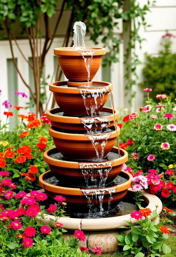 tiered pot fountain creation