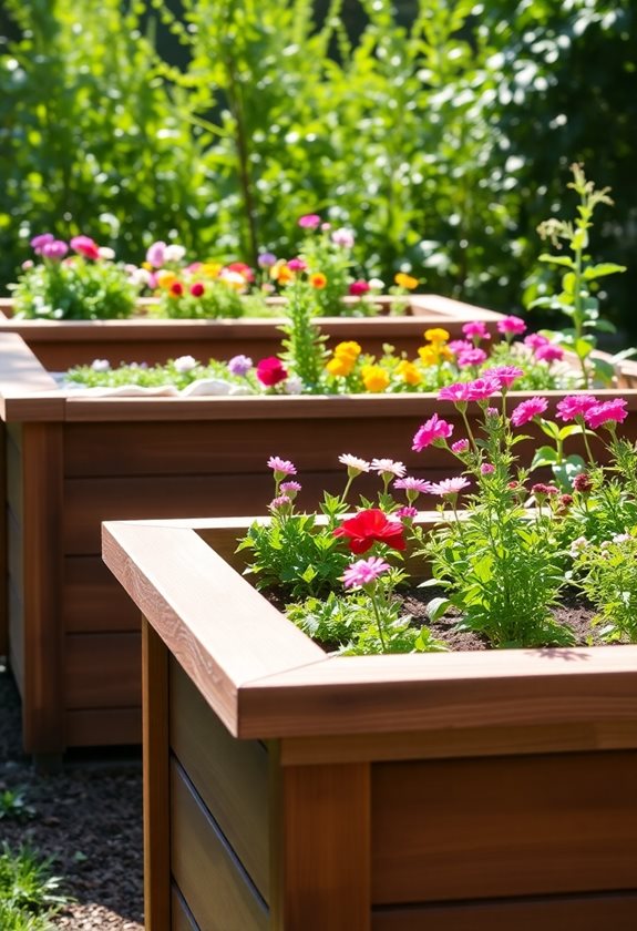 tiered wooden garden beds