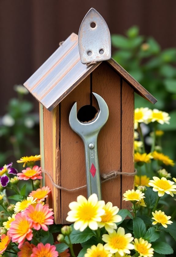 tool inspired garden birdhouse creation