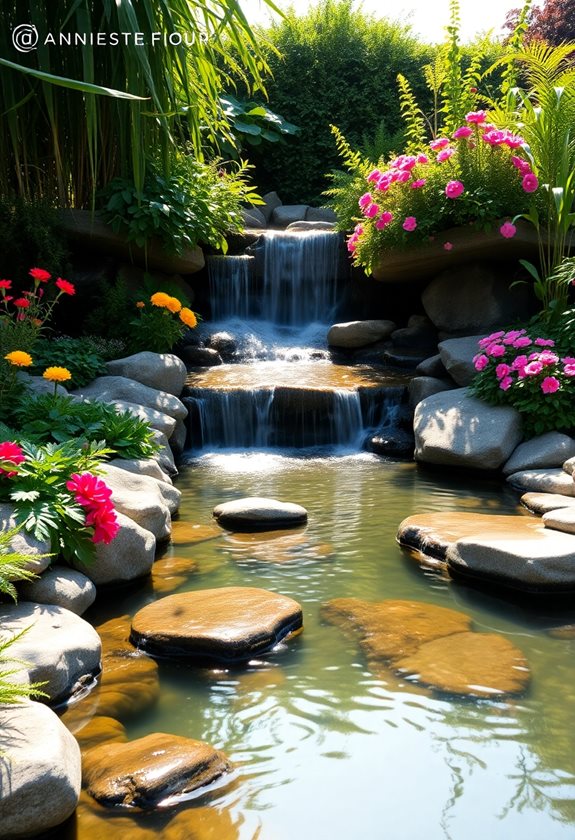 tranquil garden water features