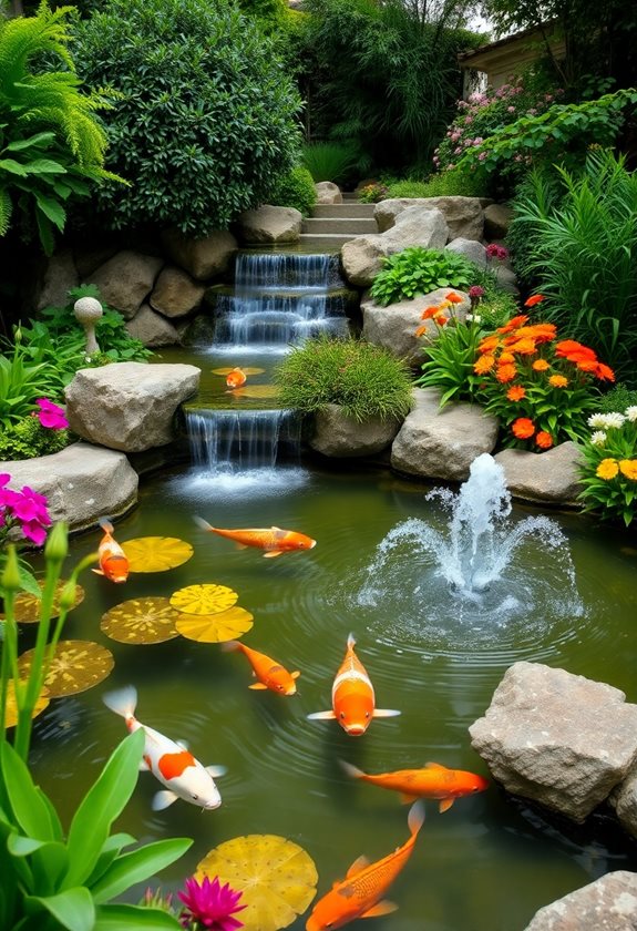 tranquil garden water features