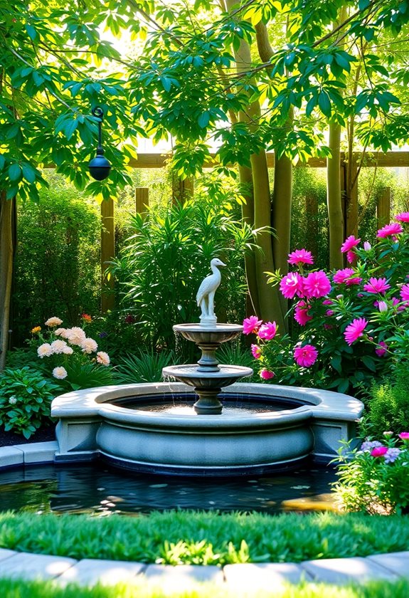 tranquil garden water features