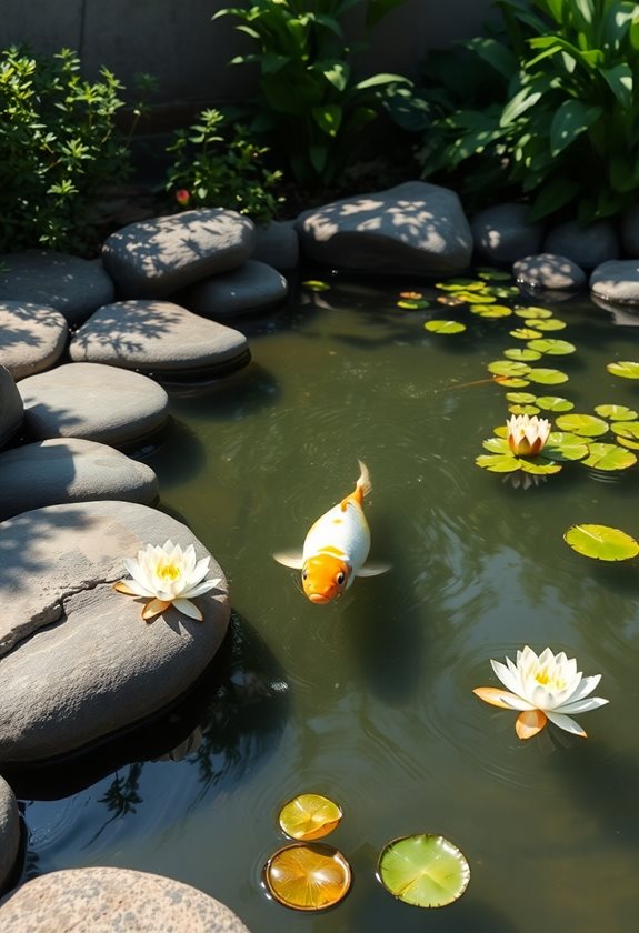 tranquil koi pond retreat