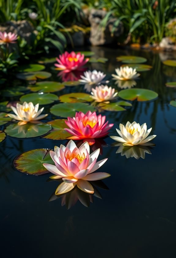 tranquil pond water lilies