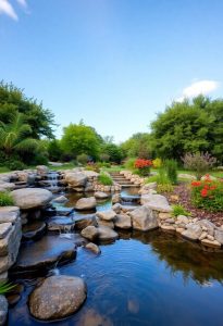 tranquil water stream garden
