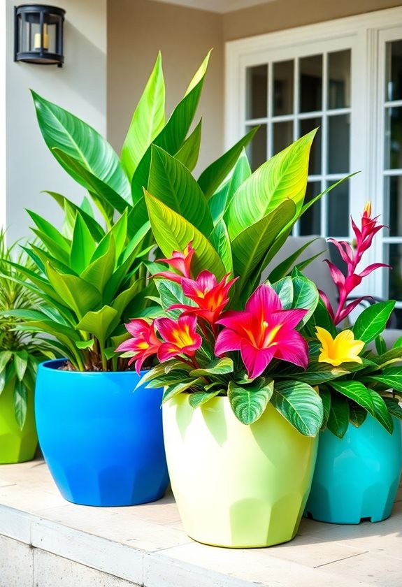 tropical container display ideas