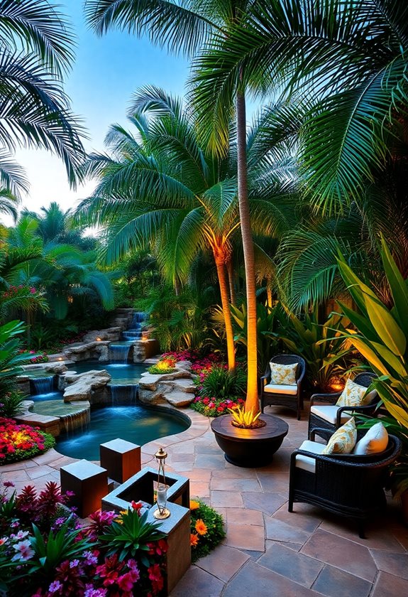 tropical garden relaxation retreat