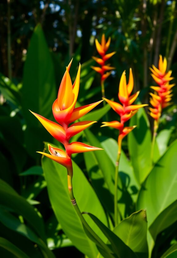 tropical oasis with heliconia