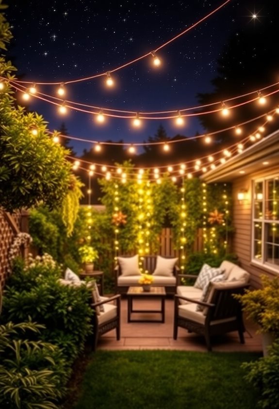 twinkling string lights ambiance