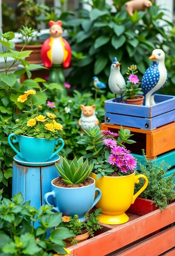 unique containers enhance gardens