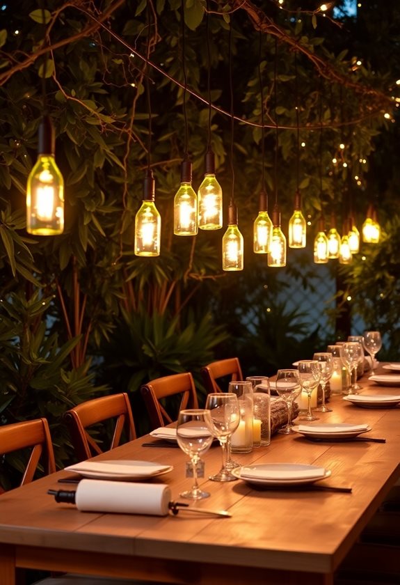 upcycled bottle lighting creativity