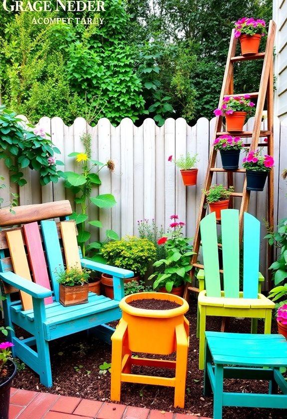 upcycled furniture garden decor