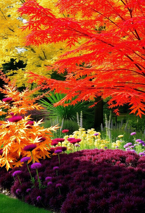 vibrant autumn garden colors