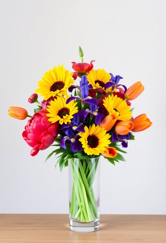 vibrant blooms for arrangements