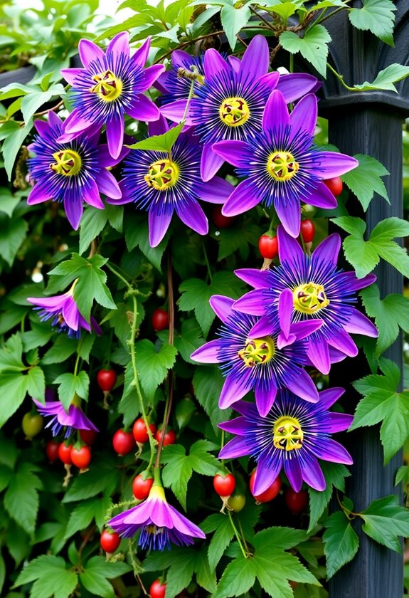 vibrant climbing plant blooms