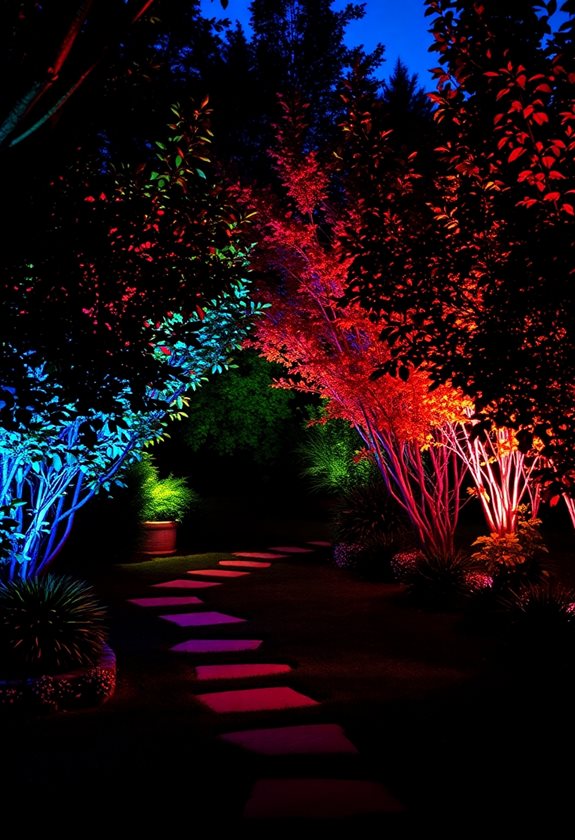 vibrant colored spotlight effects