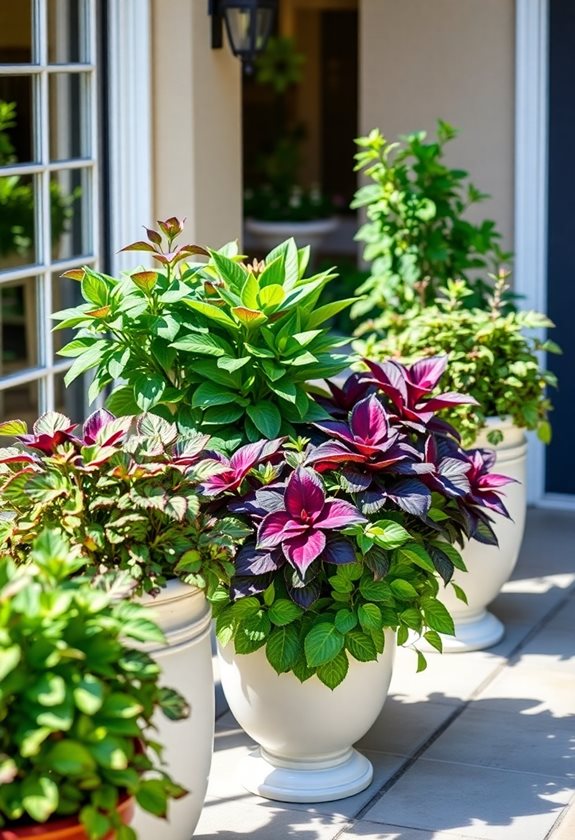 vibrant container garden foliage