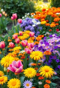 vibrant flower bed ideas