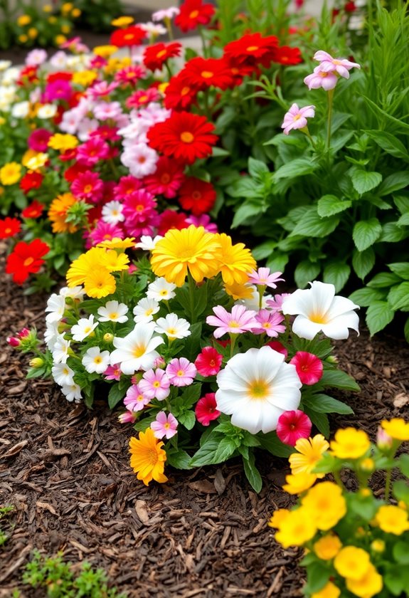 vibrant flower bed maintenance