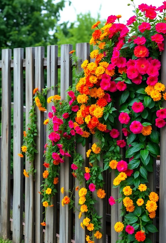 vibrant flower filled fences