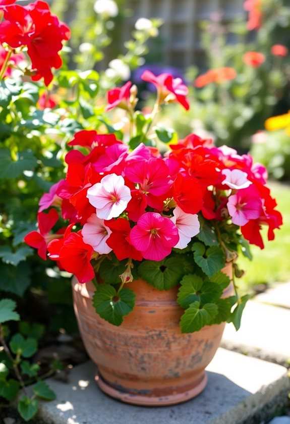 vibrant geraniums for summer
