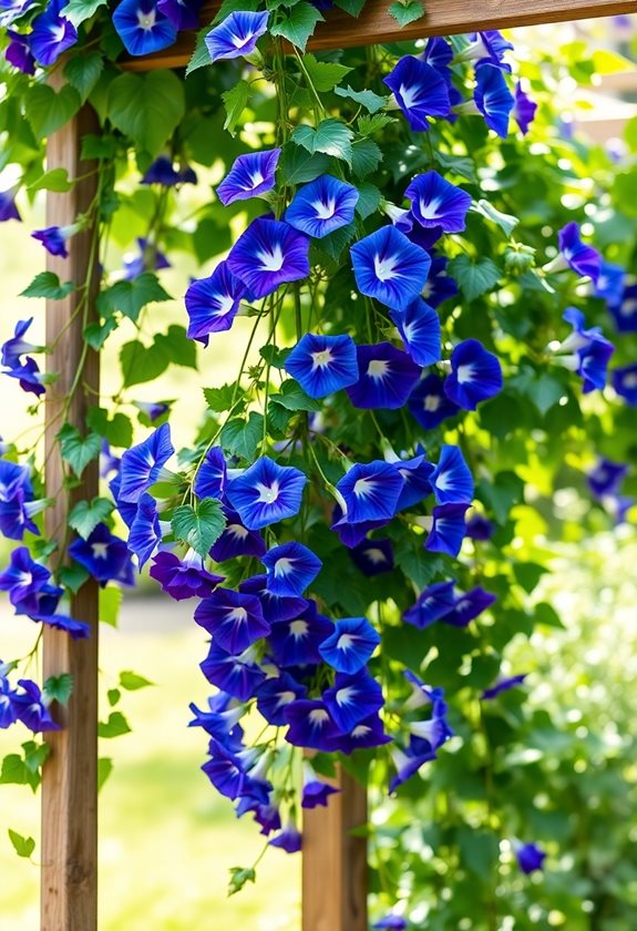 vibrant morning glories thrive