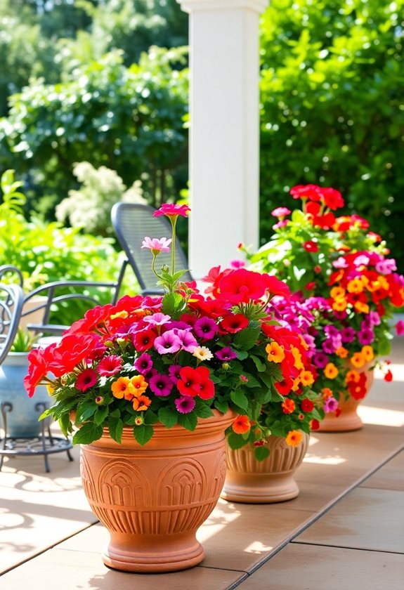 vibrant summer decorative planters