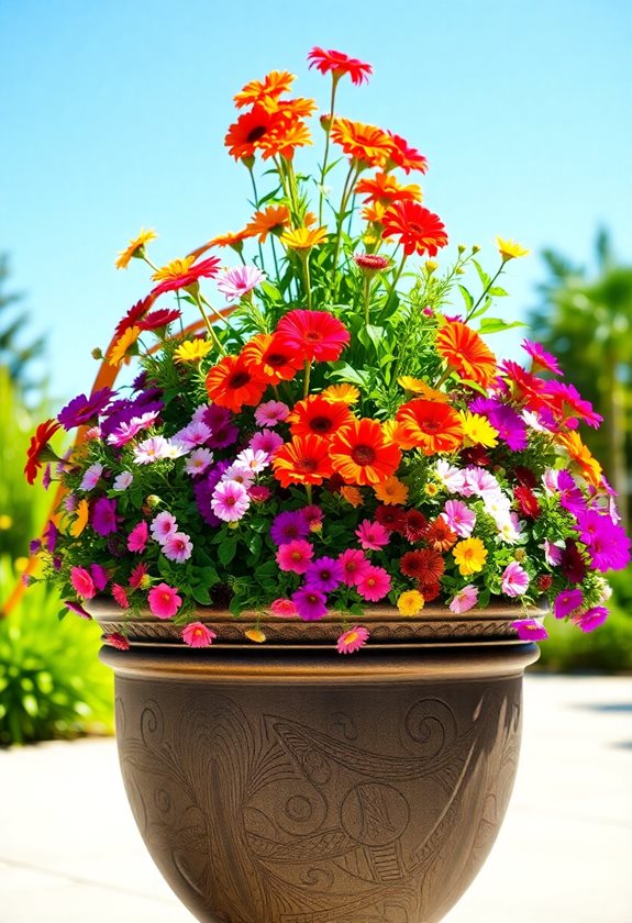 vibrant summer outdoor planters