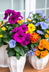 vibrant summer pot flowers