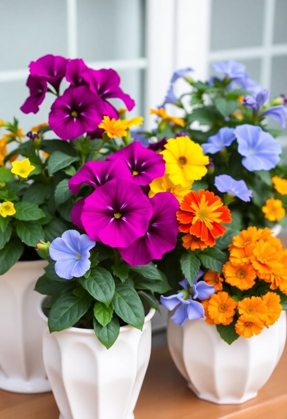 vibrant summer pot flowers