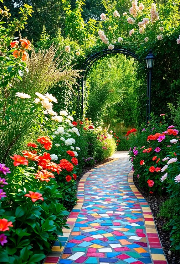 vibrant tile garden paths